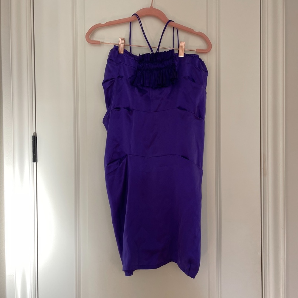 Mimi Turner Purple Halter Cocktail Dress